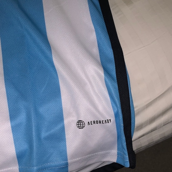 adidas Blue and White Striped Jersey (men’s large) - Picture 3 of 4